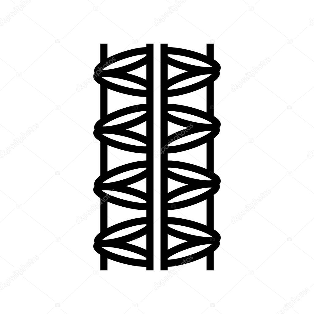 steel rebar line icon vector. steel rebar sign. isolated contour symbol black illustration