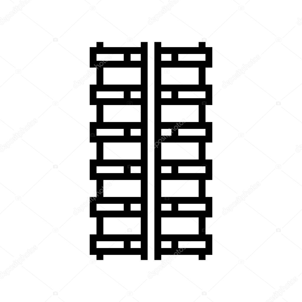 deformed rebar line icon vector. deformed rebar sign. isolated contour symbol black illustration