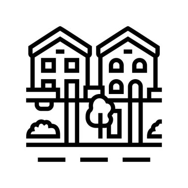 Ev bahçeciliği çizgisi ikon vektörü. Bahçe işaretiydi. izole edilmiş çizgi simgesi siyah illüstrasyon