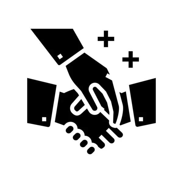 Hulp Bij Het Handhaven Van Zakelijke Etiquette Glyph Pictogram Vector — Stockvector