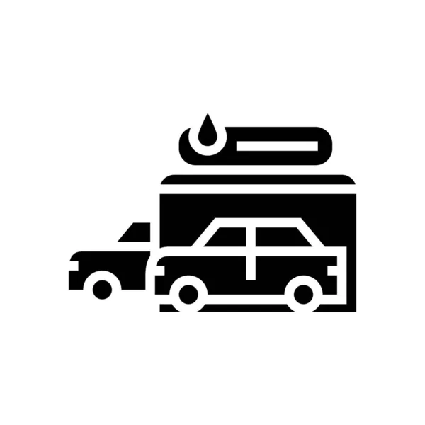 Вектор Значка Автомойки Знак Автомойки Черная Иллюстрация Изолированным Контуром — стоковый вектор