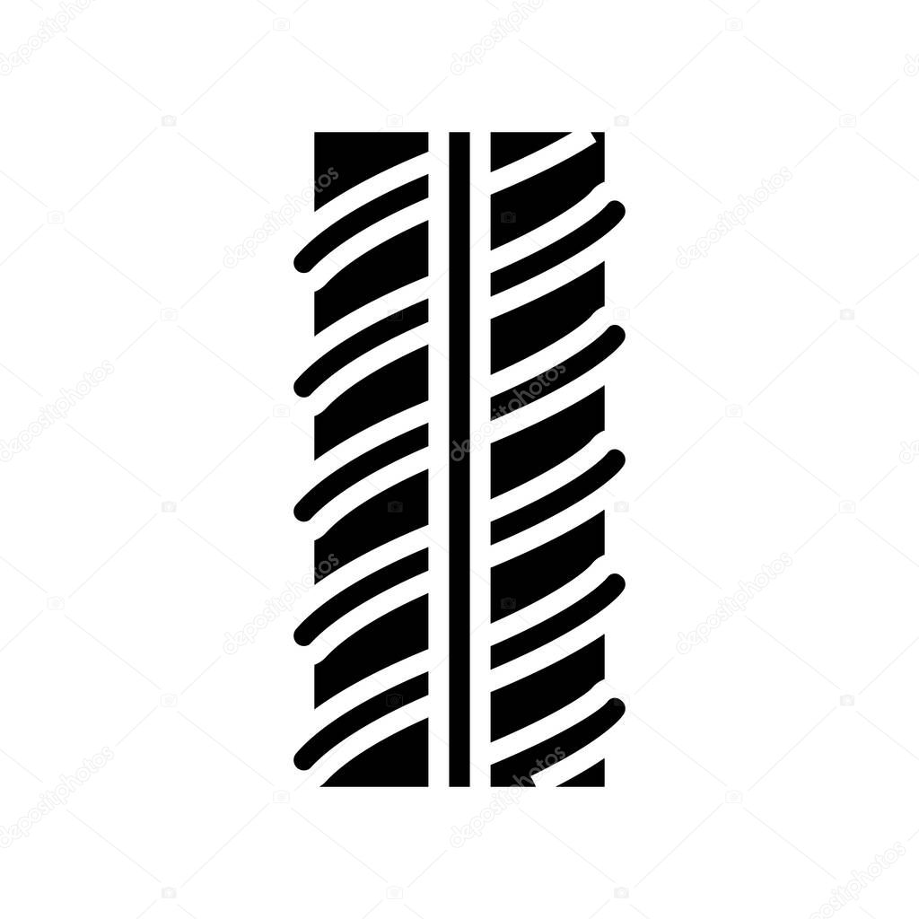 metallic rebar glyph icon vector. metallic rebar sign. isolated contour symbol black illustration