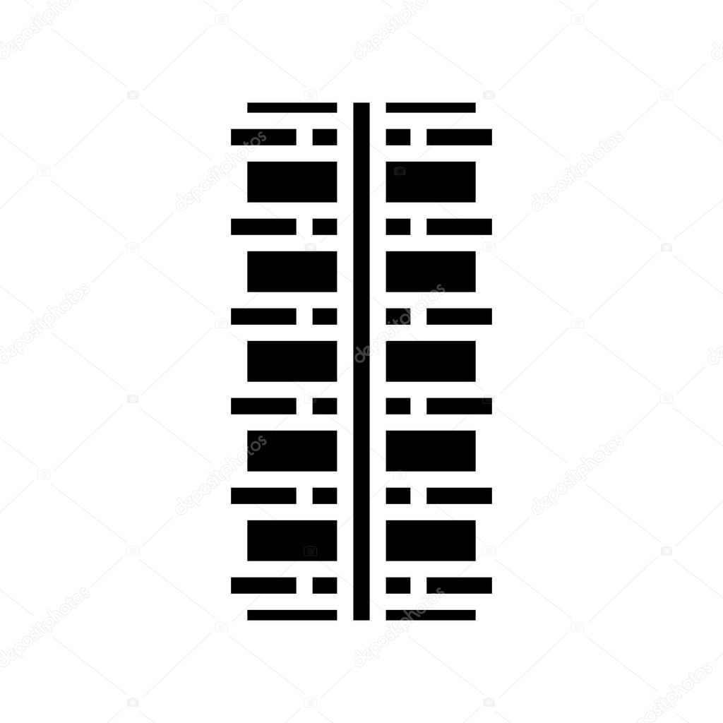 deformed rebar glyph icon vector. deformed rebar sign. isolated contour symbol black illustration