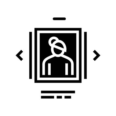 Fotoğraf listesi evlat edinme sembolü vektörü. Fotoğraf listesi evlat edinme işareti. izole edilmiş çizgi simgesi siyah illüstrasyon