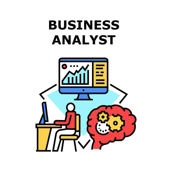 Business Analyst Vector Concept Color Illusztráció — Stock Vector