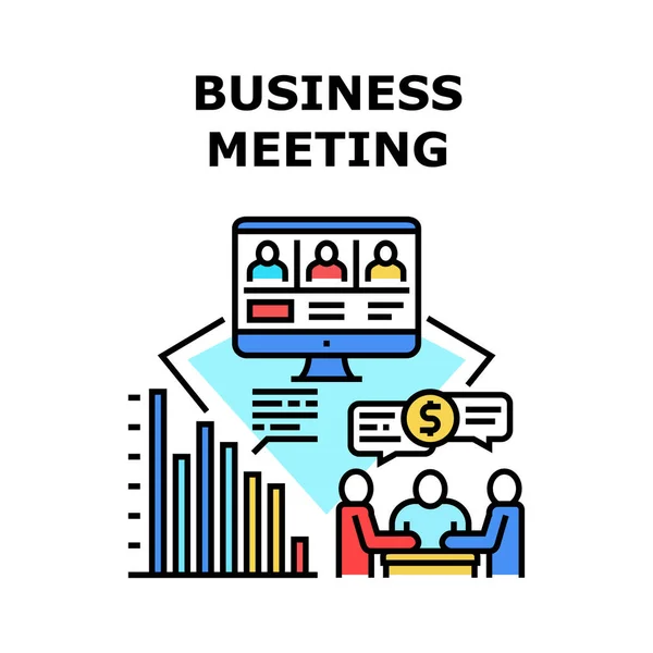 Business Meeting Vector Koncepció Szín Illusztráció — Stock Vector