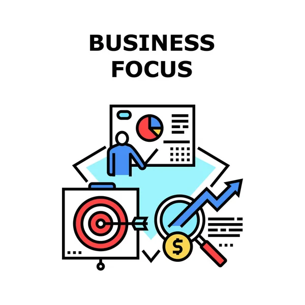 Business Focus Vector Concept Illustration des couleurs — Image vectorielle