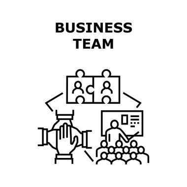 İş Takımı Vektörü Siyahi İllüstrasyon Tasarımı