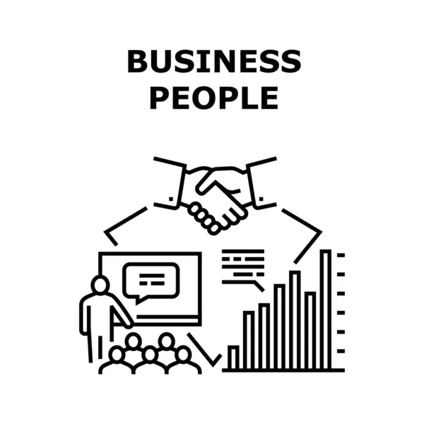 Векторная концепция Business People Black Illustration — стоковый вектор