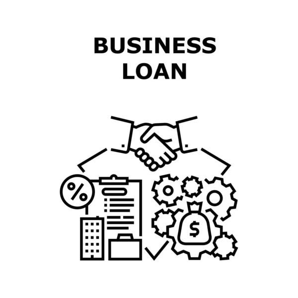 Business Loan Vector Concept Black Illustration — Stock Vector