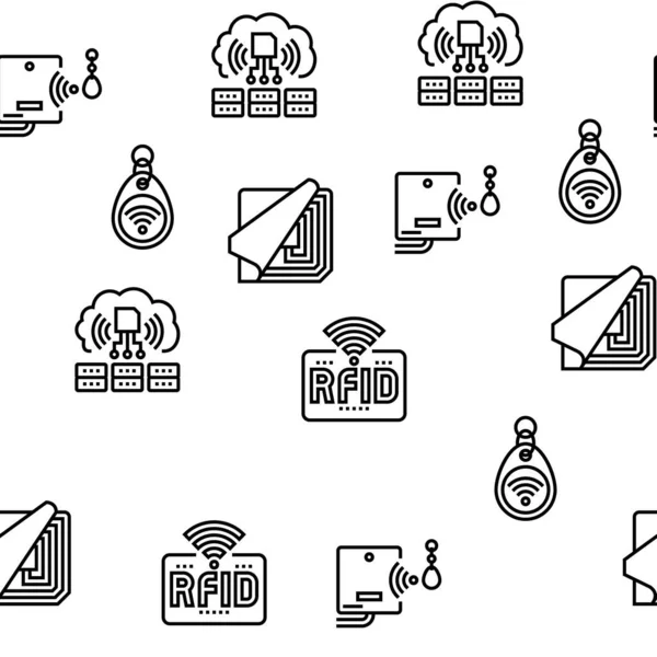 Rfid Chip Technology Vector naadloos patroon — Stockvector