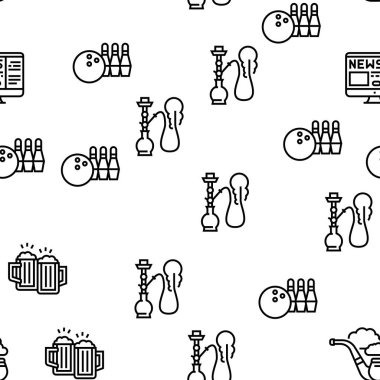 Erkek Boş Zaman Koleksiyonu Simgeleri Vektörü Ayarla