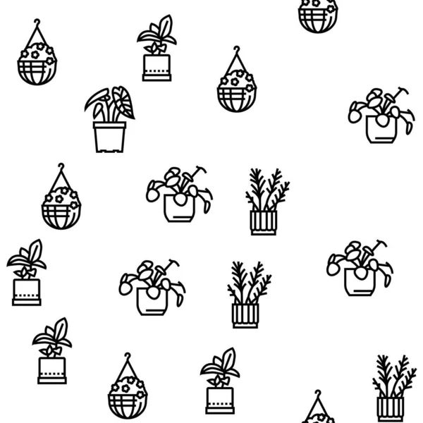 Houseplant Κατάστημα Πώληση Διανυσματικών Seamless Pattern — Διανυσματικό Αρχείο