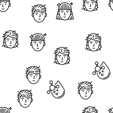 Keratin Saç Prosedürü Vektörü Kusursuz Desen