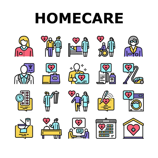Homecare Services Collection Icons Set Vector — 스톡 벡터