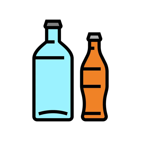 Flaska glas produktion färg ikon vektor illustration — Stock vektor