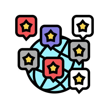 dünya itibar yönetimi renk vektör illüstrasyonuName