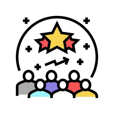 Popülarite itibar yönetimi renk vektör illüstrasyonuName