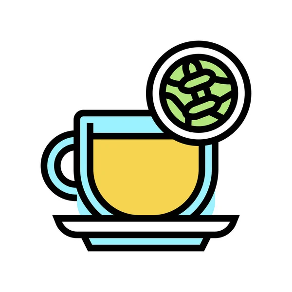 Weißer Tee Farbe Symbol Vektor Illustration — Stockvektor