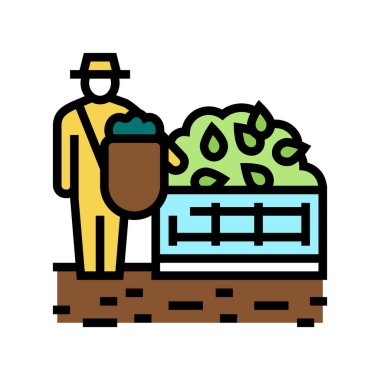 Çay rengi ikonu vektör illüstrasyonu hasat ediliyor