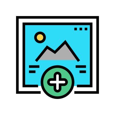 resim sosyal medya çirkin renk vektör illüstrasyonu ekleniyor