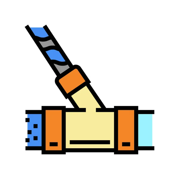 Pijpleiding waterfilter kleur pictogram vector illustratie — Stockvector