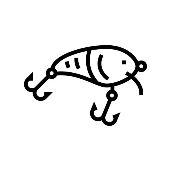 Crankbait pesca accesorio línea icono vector ilustración — Vector de stock