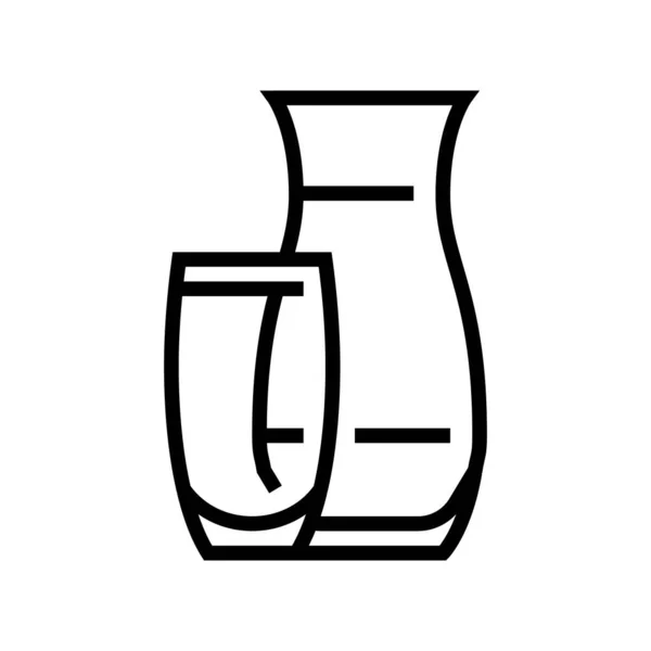 Ilustracja wektora linii produkcyjnej szkła wazonu — Wektor stockowy