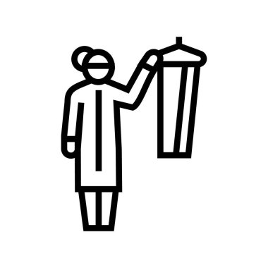 evde bakım hizmeti çizgisi simgesi çizimi