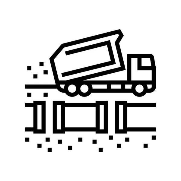 Vrachtwagen vullen pijplijn pictogram vector illustratie — Stockvector