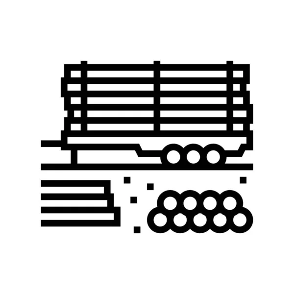 トレーラーラインのアイコンベクトルイラストのパイプライン — ストックベクタ