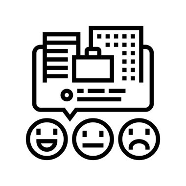 iş hizmetleri satırı ikon vektör illüstrasyonunu inceler