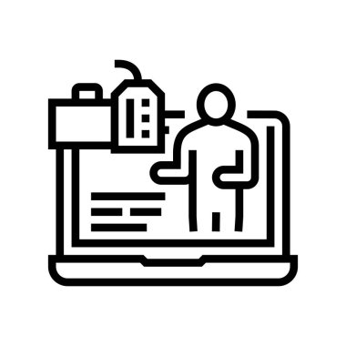 blog itibar yönetimi çizgisi ikonu vektör illüstrasyonu