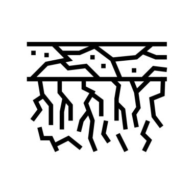 kuru toprak çizgi ikonu vektör illüstrasyonu