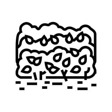 tarım çay yaprakları çizgi vektör illüstrasyonu