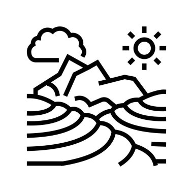 Çay hattı ikon vektör illüstrasyonunun plantasyonu