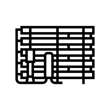 Endüstriyel su filtresi çizgi vektör çizimi