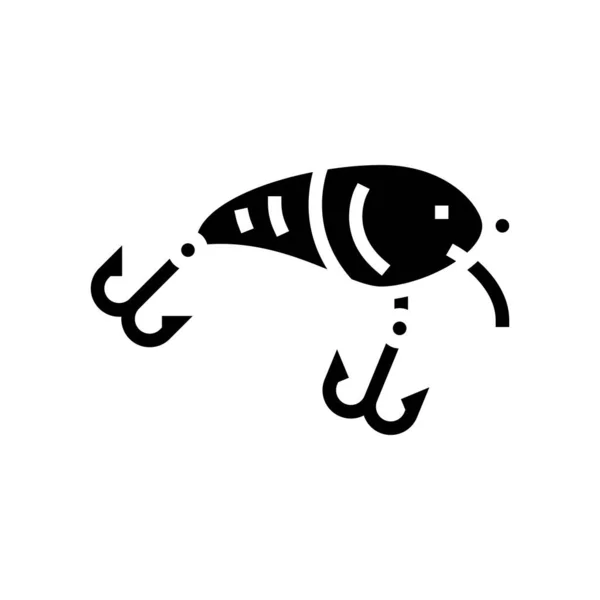 Crankbait accesorio de pesca icono glifo vector ilustración — Vector de stock