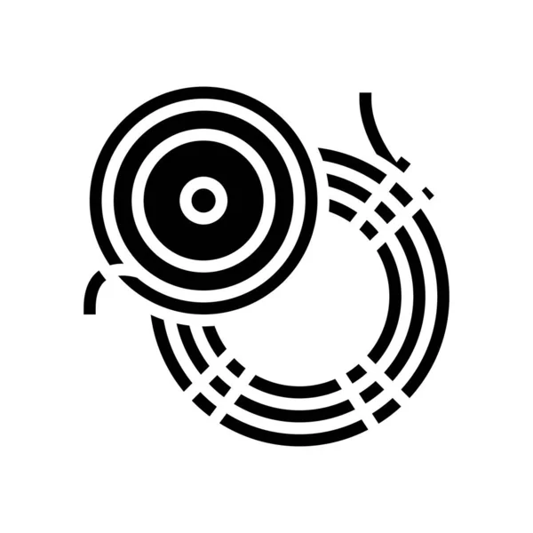 Vliegende vislijn glyph pictogram vector illustratie — Stockvector
