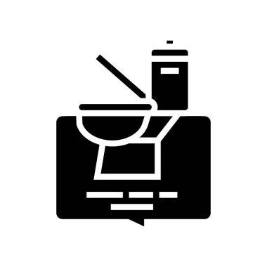 tuvalet kullanımı ev bakımı servisi sembol vektör illüstrasyonu