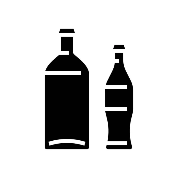 Flasche Glas Produktion Glyphen Symbol Vektor Illustration — Stockvektor