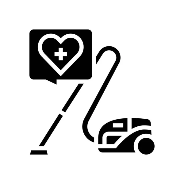 Schoonmaken home ecare dienst glyph pictogram vector illustratie — Stockvector