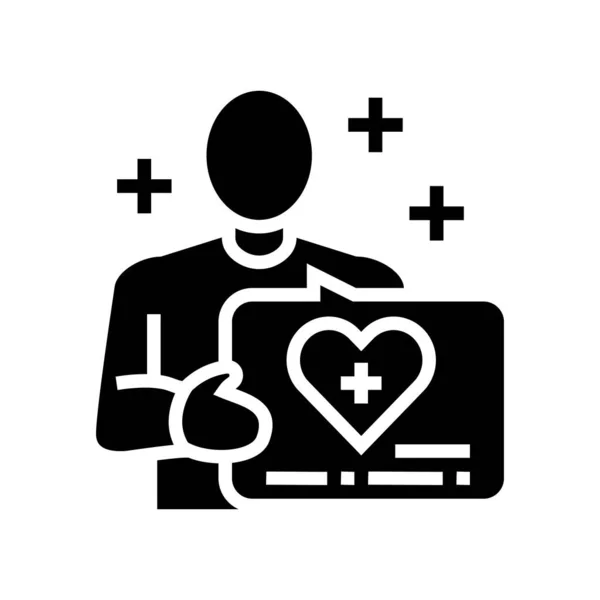 Wolontariat opieka domowa glif ikona wektor ilustracja — Wektor stockowy
