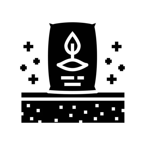 Semis sol organique glyphe icône vectoriel illustration — Image vectorielle