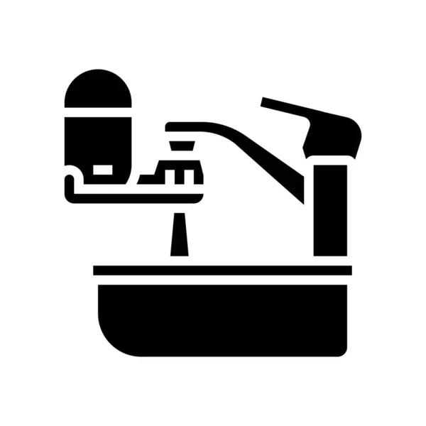 Portabler Wasserfilter für Wasserhahn-Glyphen-Symbol-Vektor-Illustration — Stockvektor