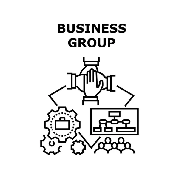 Business Group Vector Concept Illustration Noir — Image vectorielle