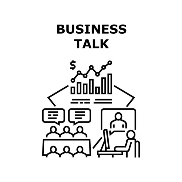 Business Talk Concepto vectorial Negro Ilustración — Vector de stock