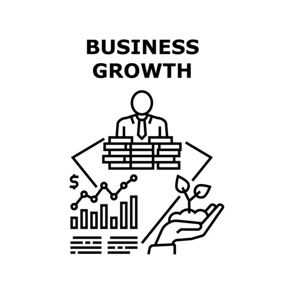 Concepto de vectores de crecimiento empresarial Black Illustration — Vector de stock