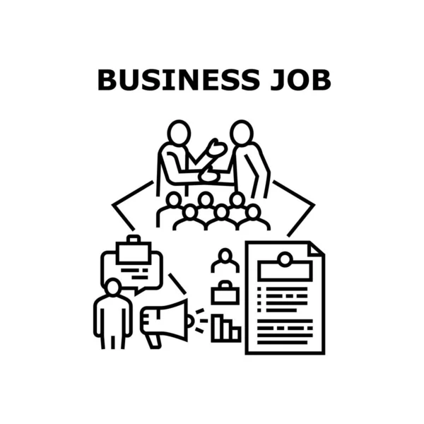 Business Job Vector Concept Black Illustration — 图库矢量图片