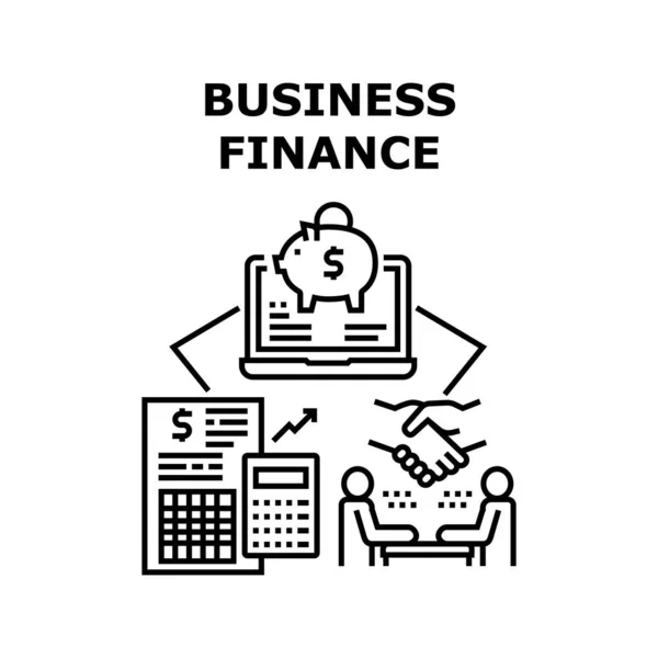 Business Finance Vector Concept Μαύρη εικονογράφηση — Διανυσματικό Αρχείο
